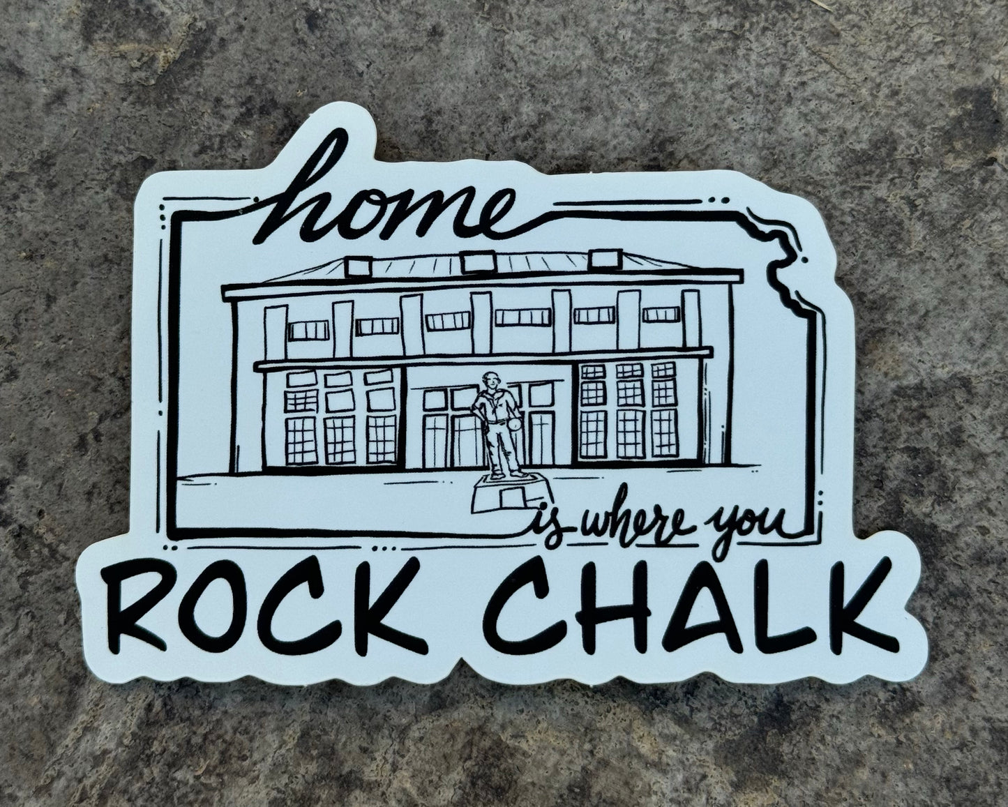 ROCK CHALK fieldhouse sketch sticker