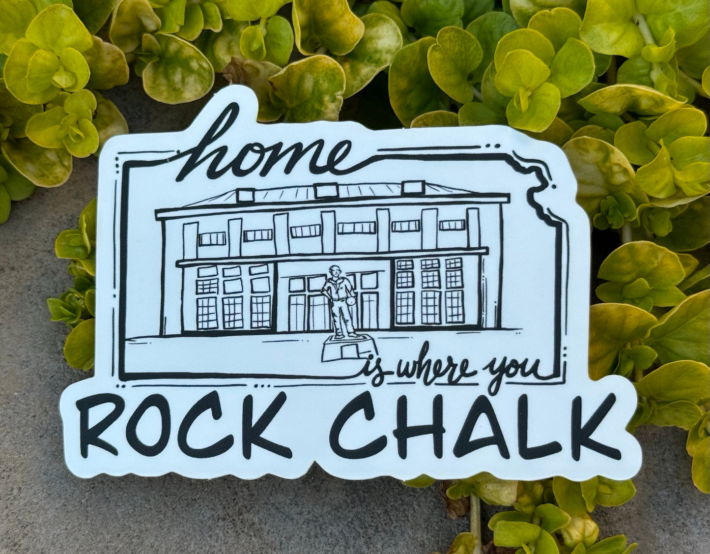 ROCK CHALK fieldhouse sketch sticker