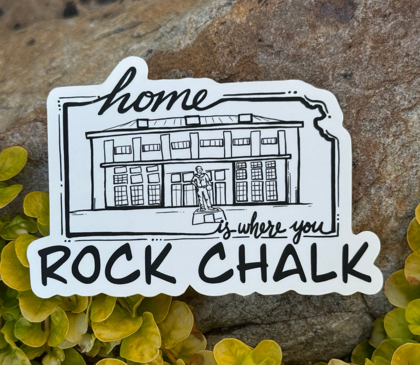 ROCK CHALK fieldhouse sketch sticker