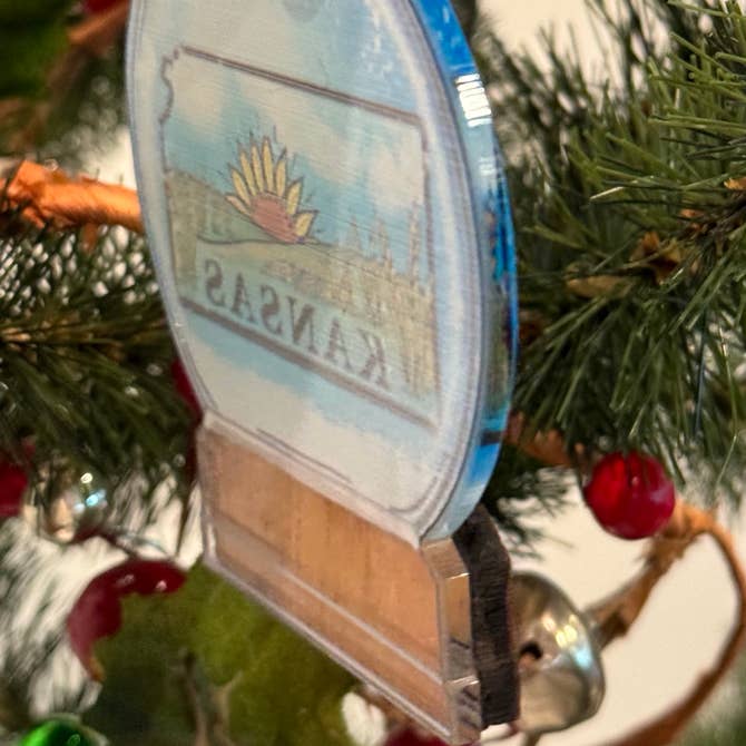 "Happy Holidays" Lawrence, KS Snow Globe Ornament