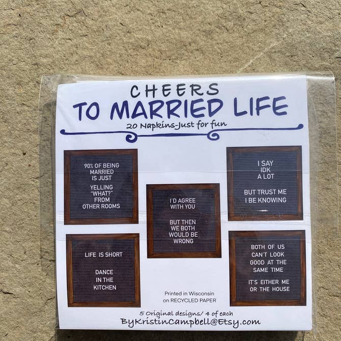 "Cheers To Married Life" Napkins