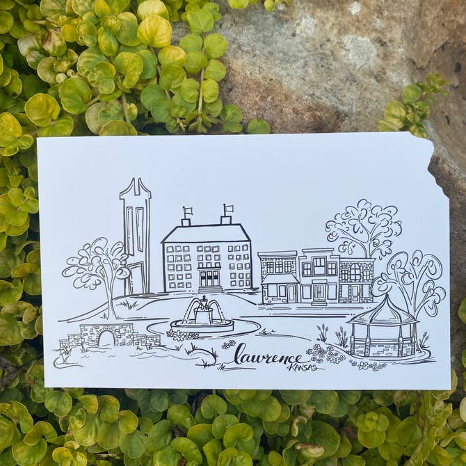 Sites of Lawrence, Kansas Postcard