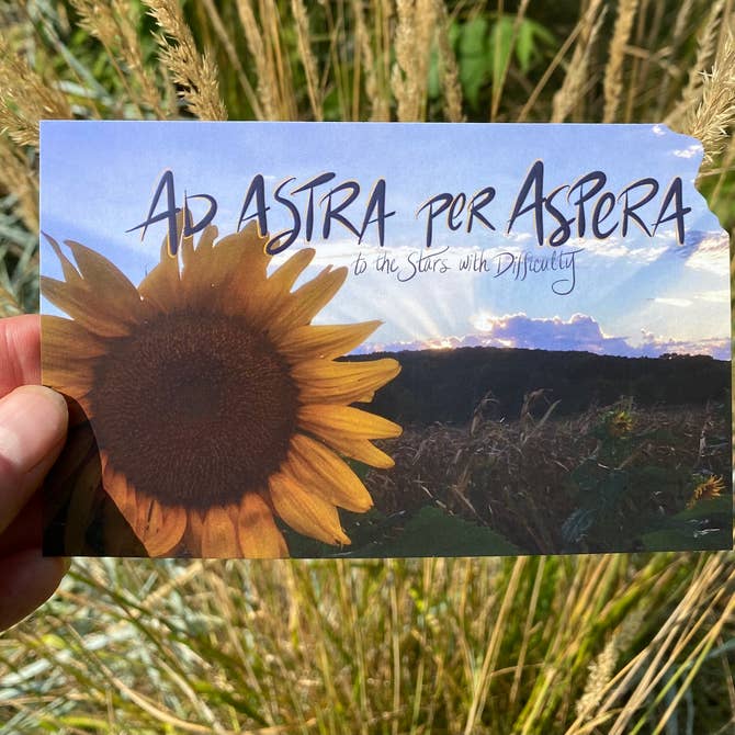 Ad Astra per Aspera Kansas Postcard