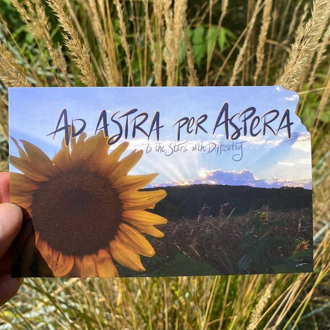 Ad Astra per Aspera Kansas Postcard