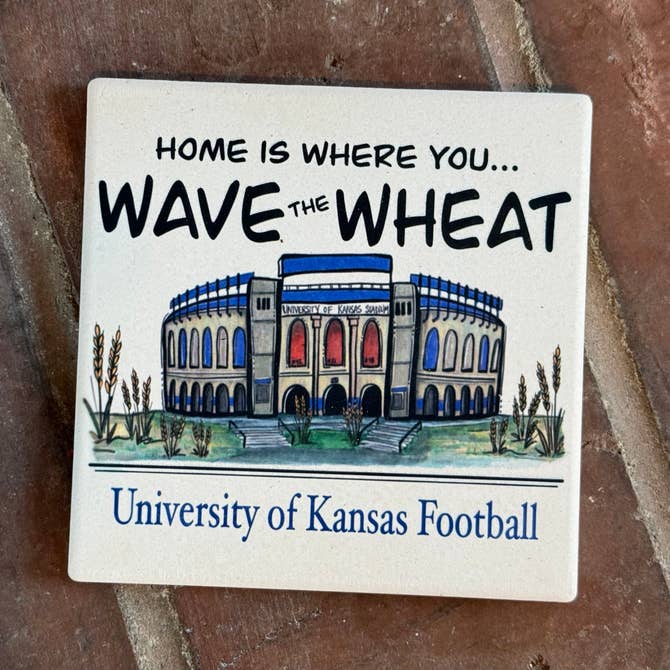 University of Kansas Football Stone Coaster