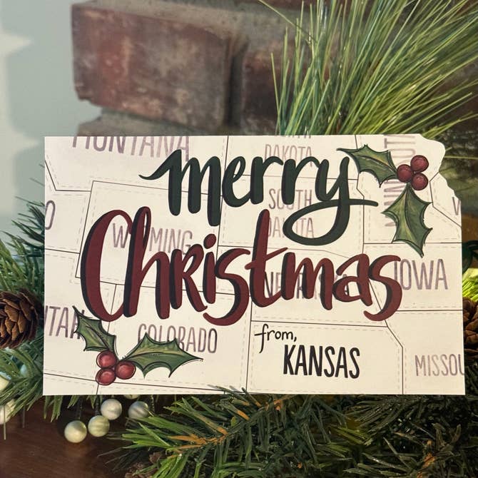 Merry Christmas from Kansas Postcard