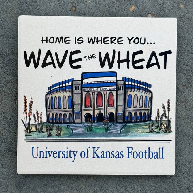 University of Kansas Football Stone Coaster