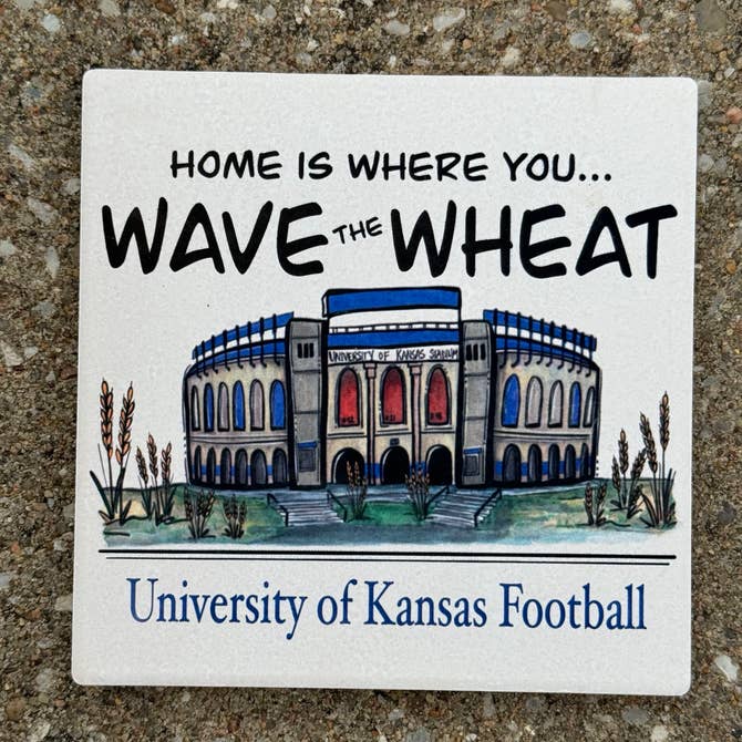 University of Kansas Football Stone Coaster