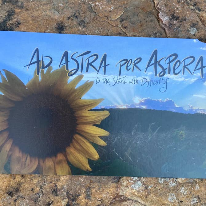 Ad Astra per Aspera Kansas Postcard