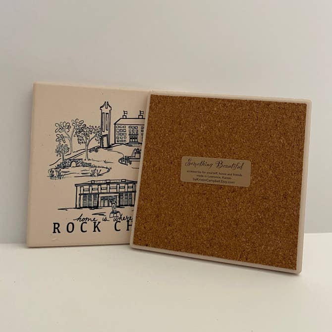 Sites of KU Campus Sketch Stone Coaster