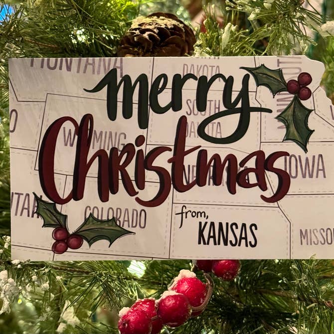 Merry Christmas from Kansas Postcard