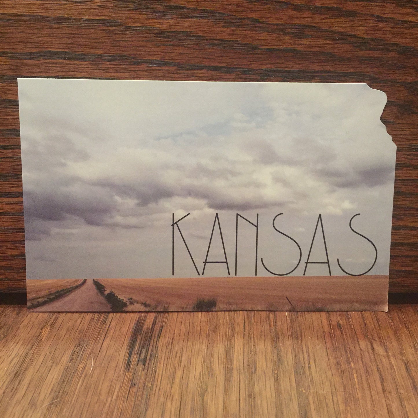 A Quiet Kansas Road Postcard