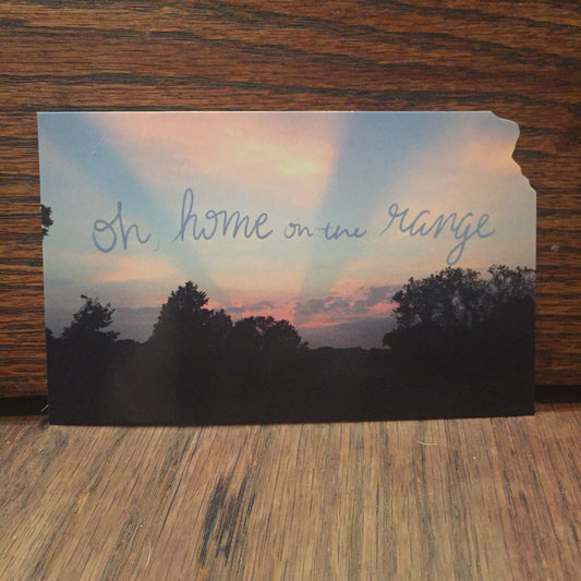 "Oh, Home on the Range" Kansas Postcard