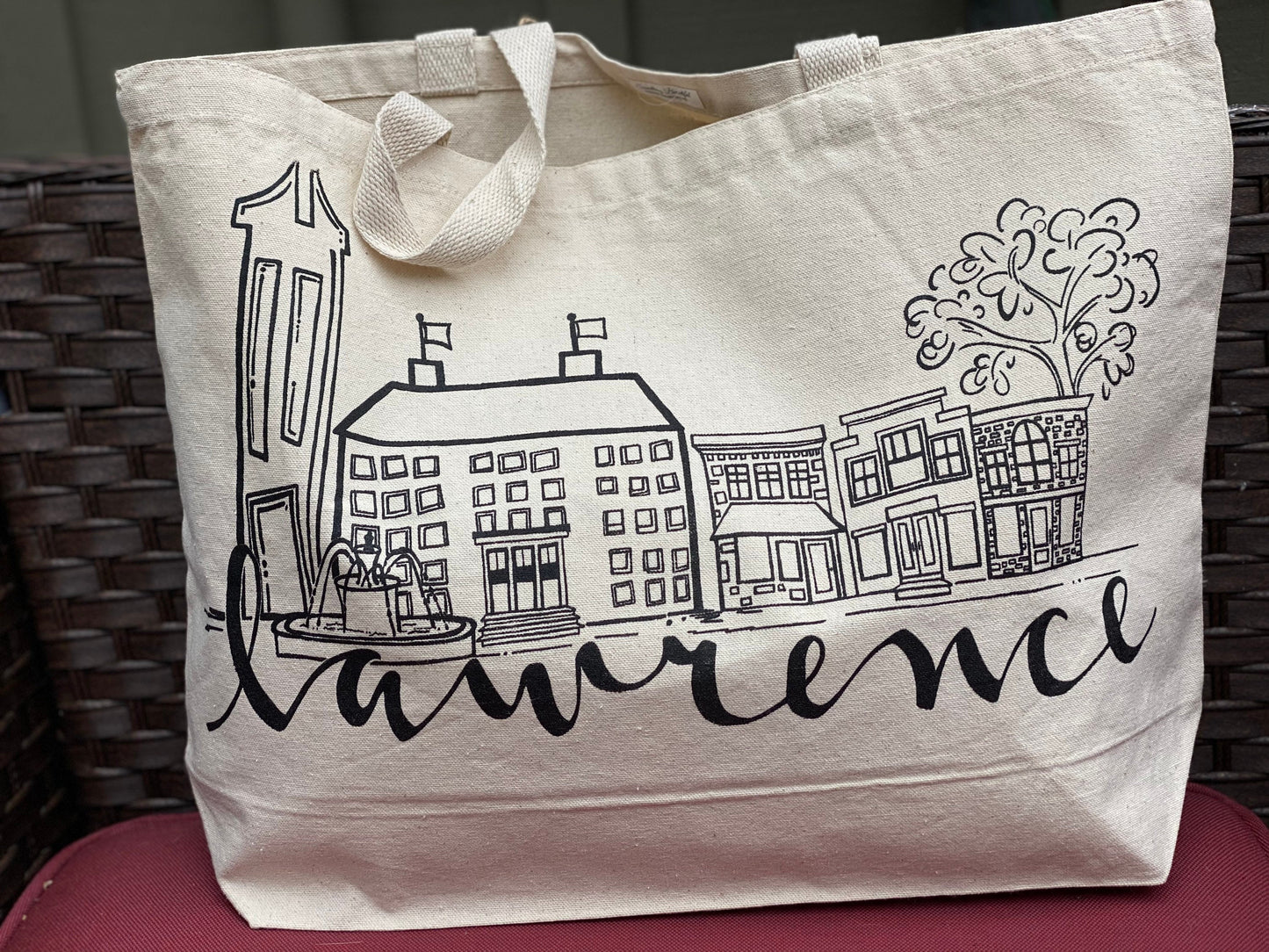 Lawrence Skyline canvas tote bag