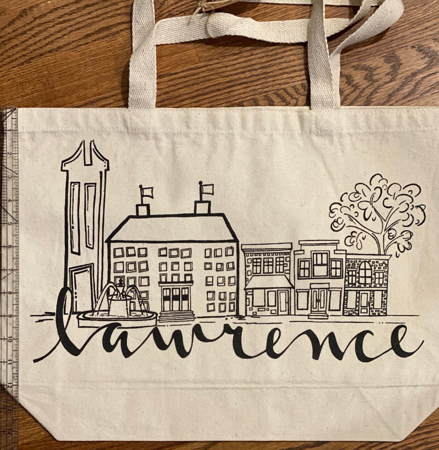 Lawrence Skyline canvas tote bag