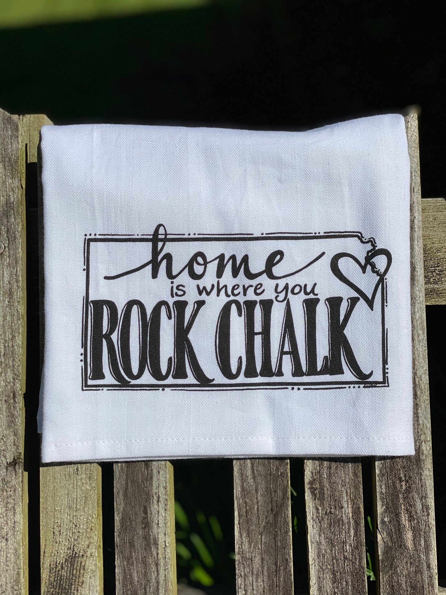 "Home is where you ROCK CHALK" Kansas towel