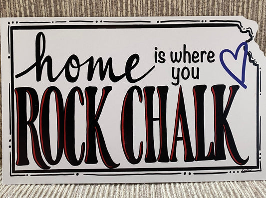 "Home is where you ROCK CHALK" Kansas postcard