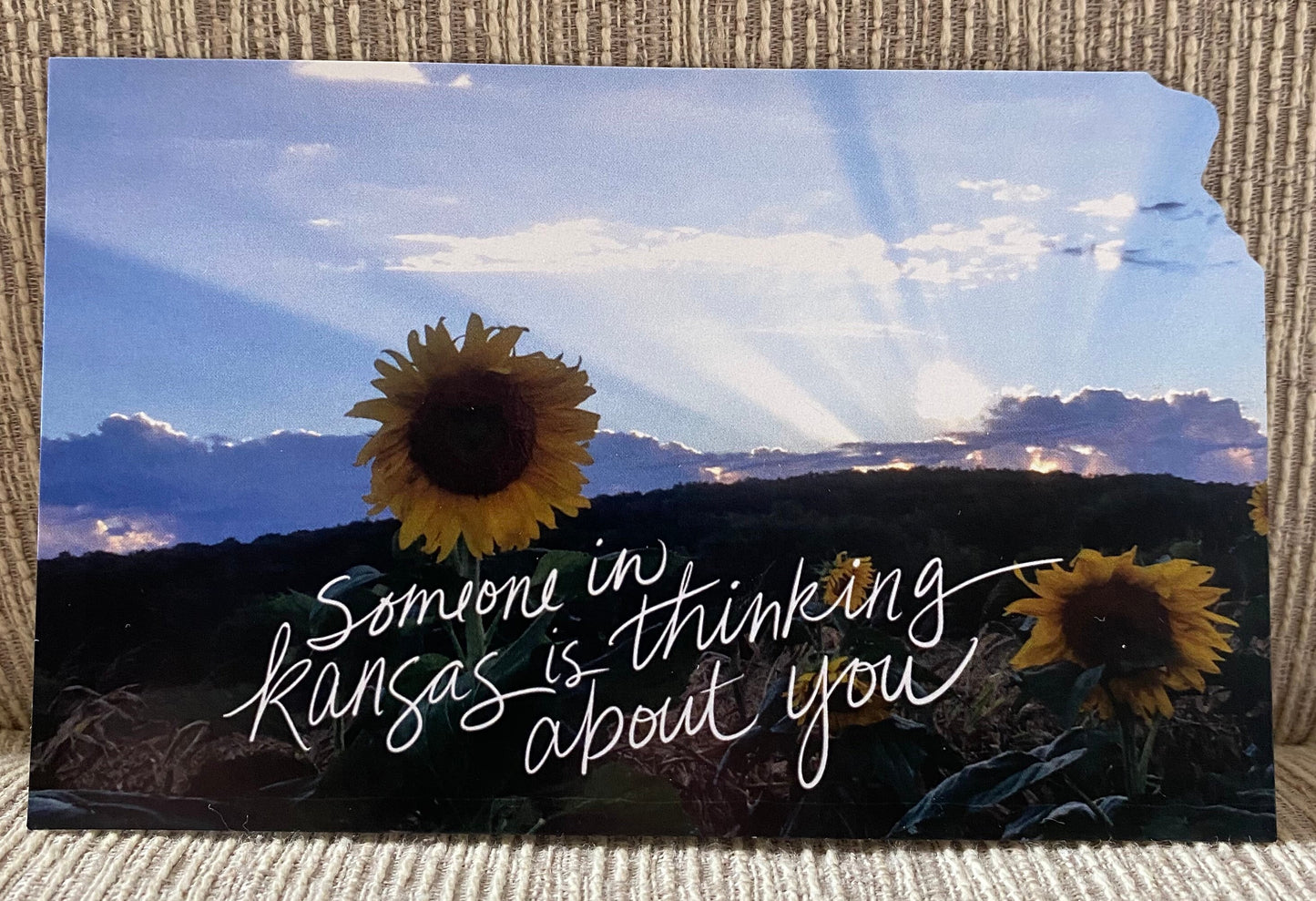 "Someone in Kansas is Thinking About You" Kansas Sunset postcard