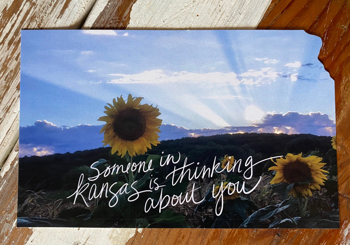 "Someone in Kansas is Thinking About You" Kansas Sunset postcard