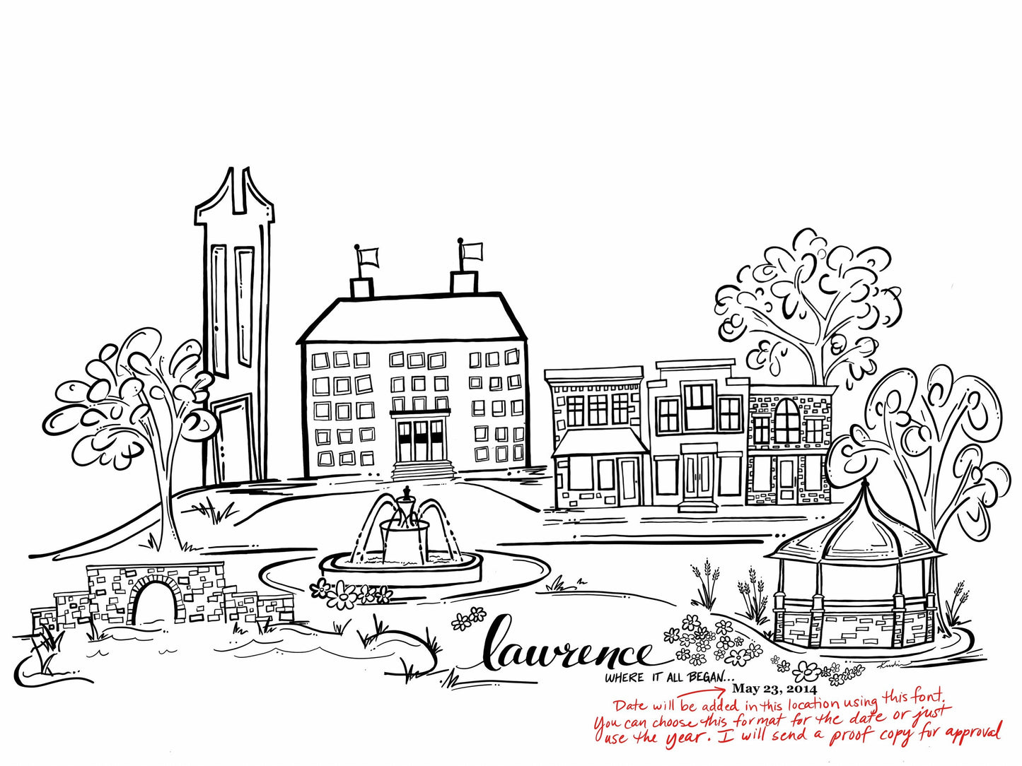 Lawrence Sketch- “where it all began...” Print