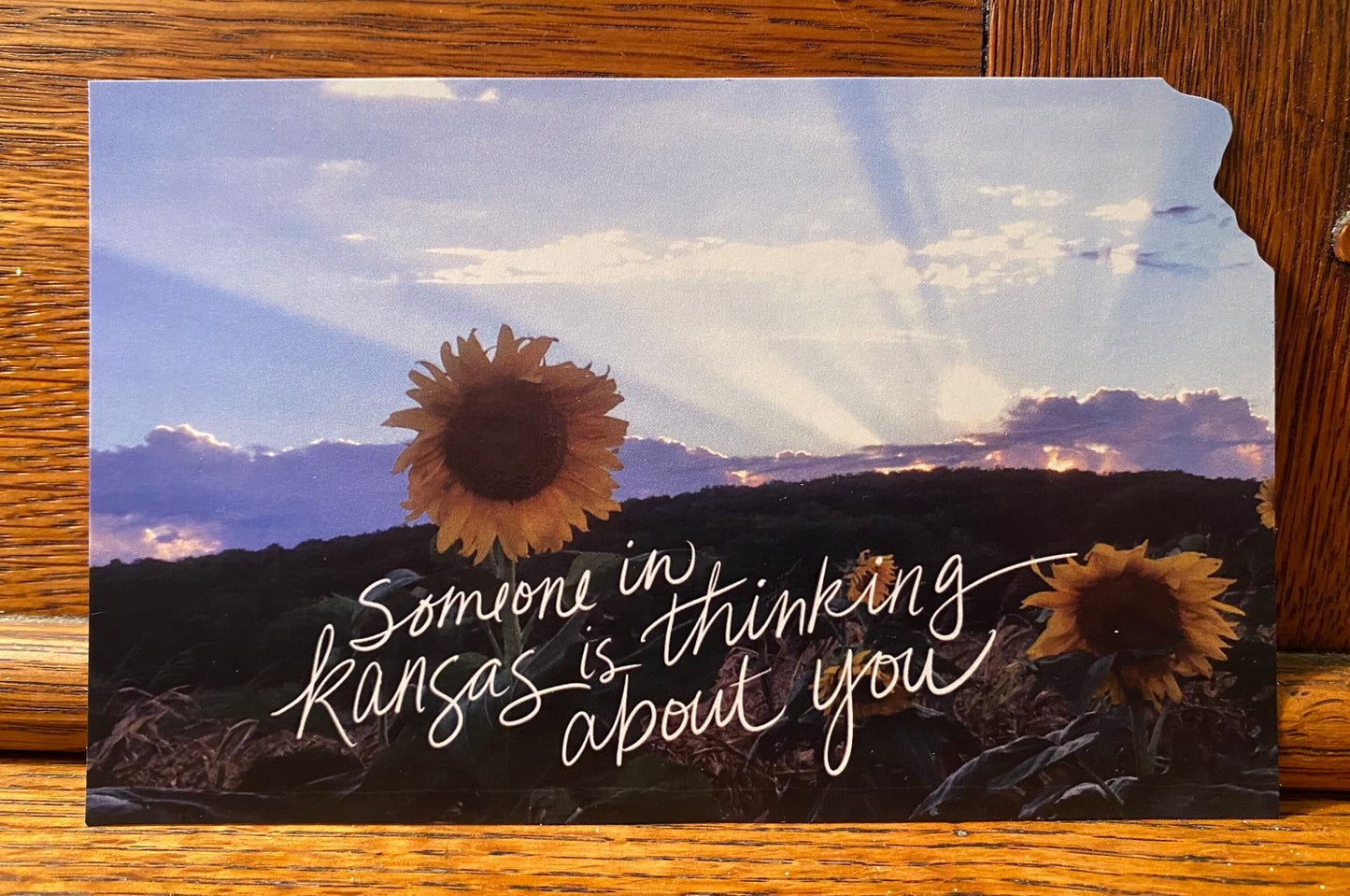 "Someone in Kansas is Thinking About You" Kansas Sunset postcard