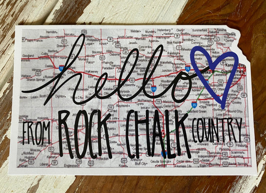 "Hello from ROCK CHALK Country" Postcard