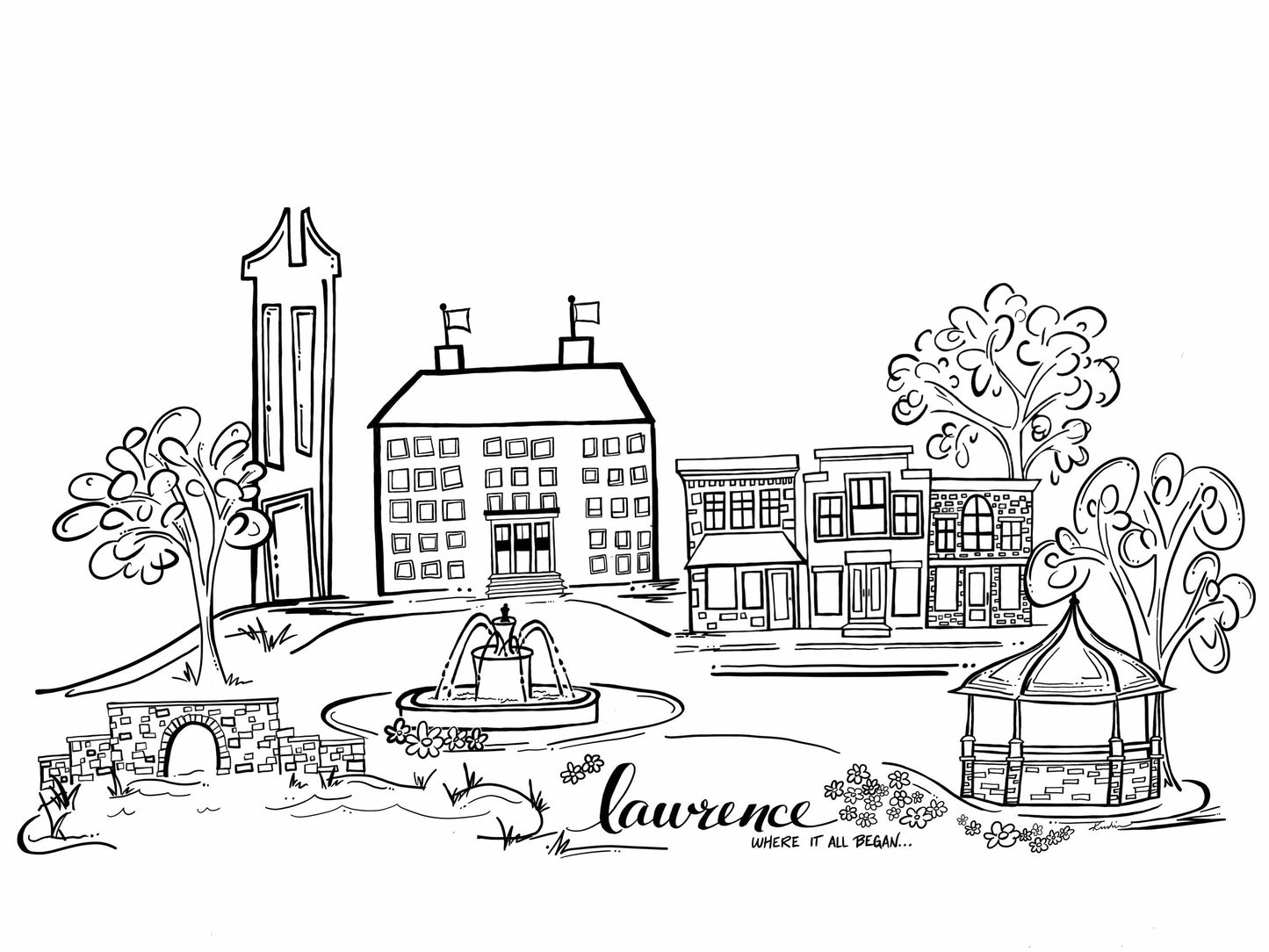 Lawrence Sketch- “where it all began...” Print