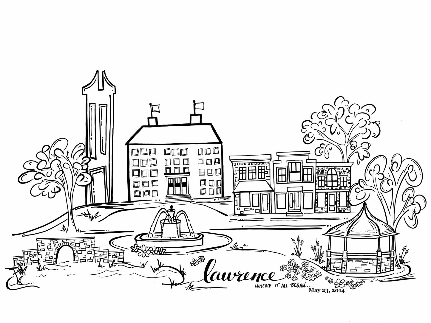 Lawrence Sketch- “where it all began...” Print