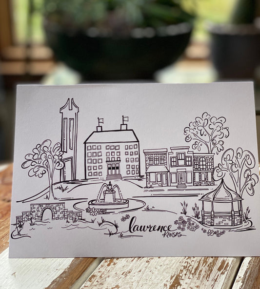 Lawrence, Kansas sketch greeting card