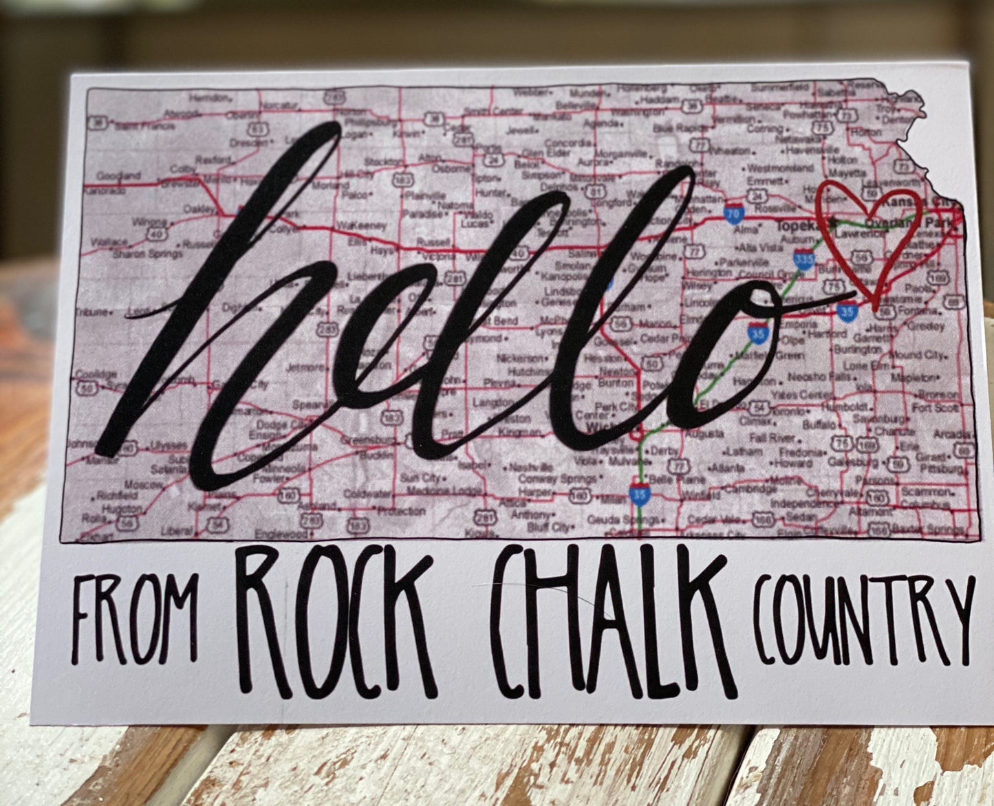 "Hello from Rock Chalk Country" Greeting Card