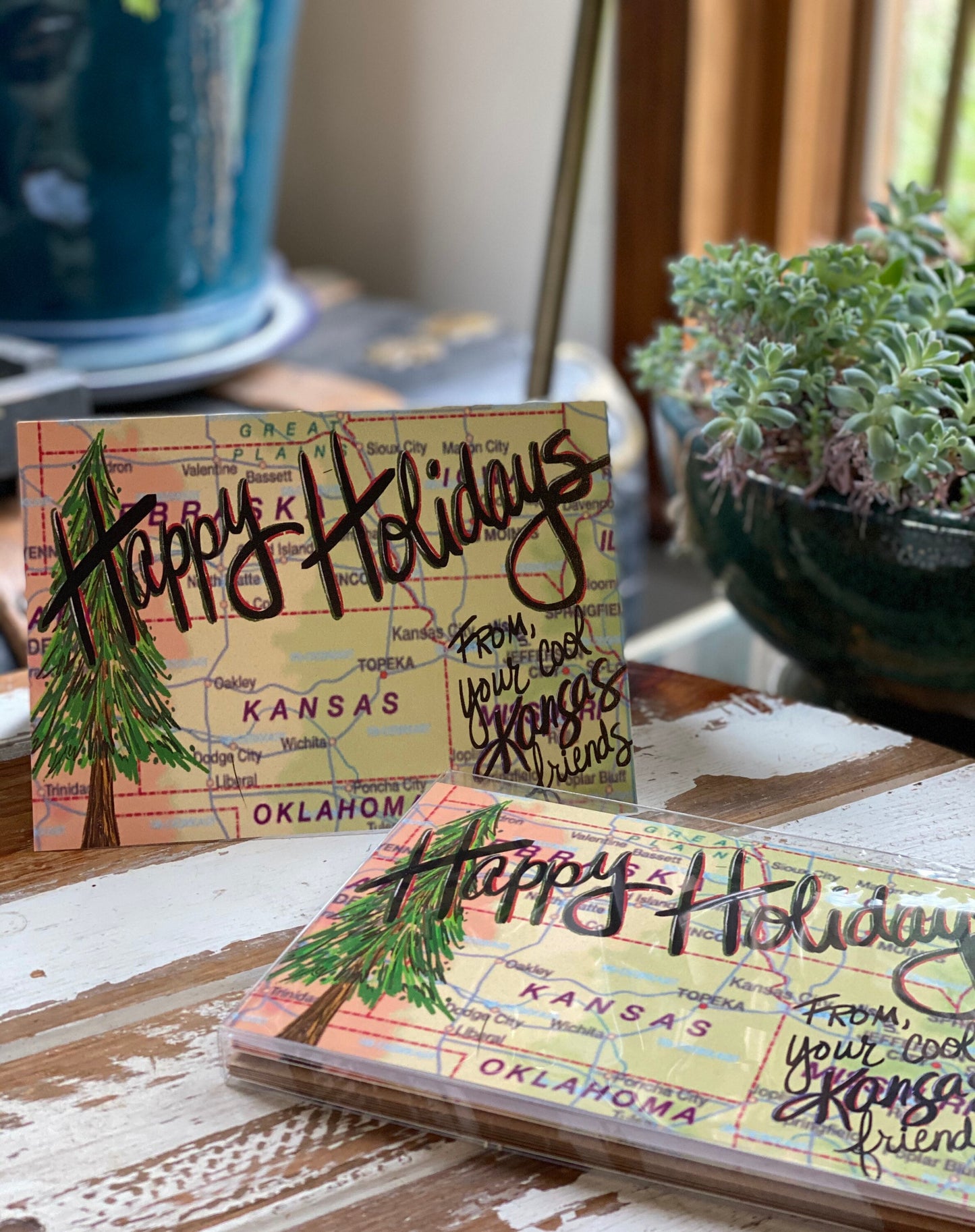 "Happy Holidays from your Cool Kansas Friends" greeting card