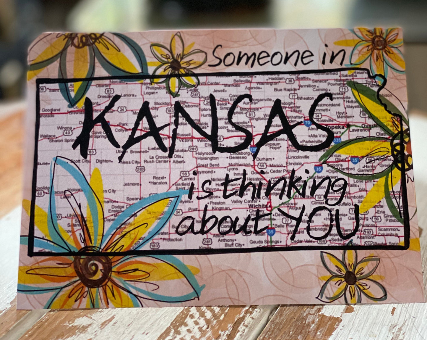 Kansas Sunflower Thinking of You card