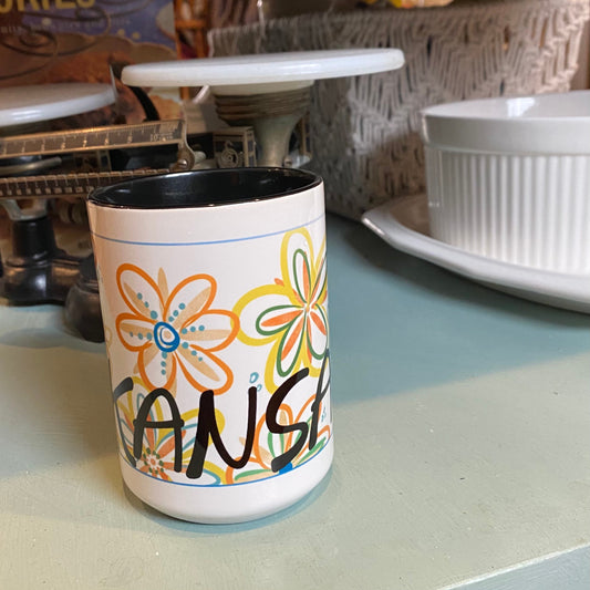 Whimsical Flower Kansas Mug