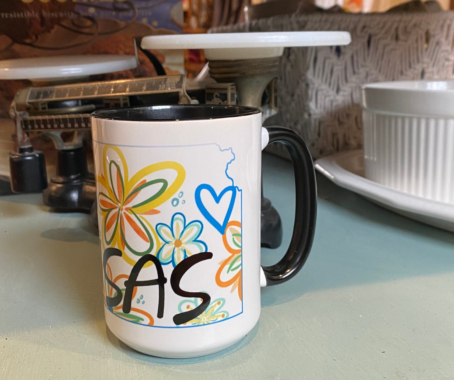 Whimsical Flower Kansas Mug