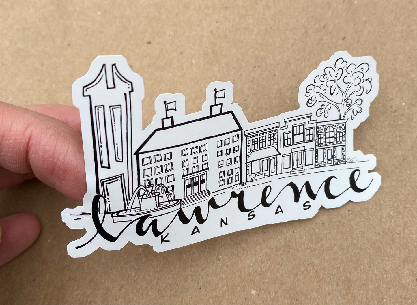 Lawrence skyline sticker