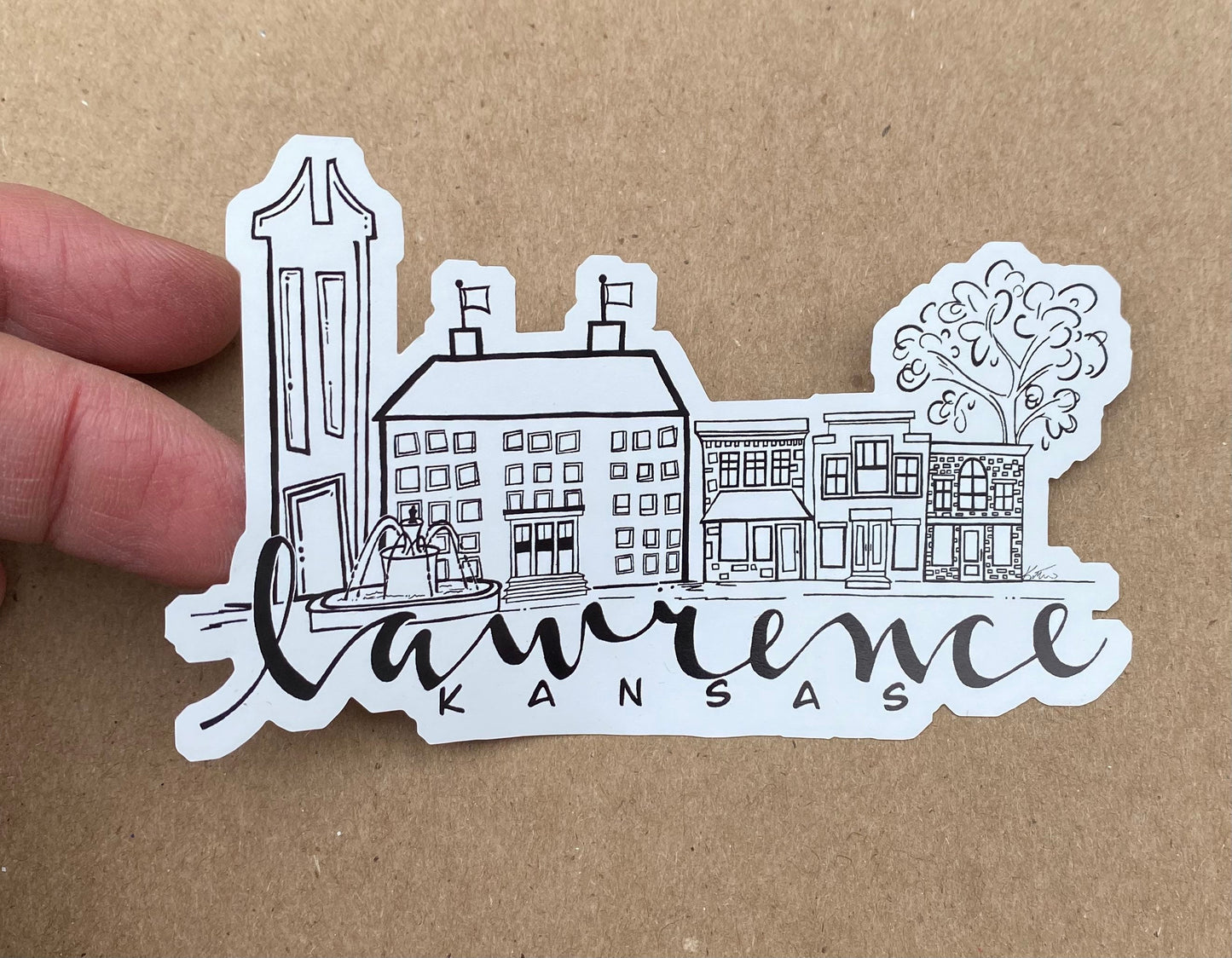 Lawrence skyline sticker