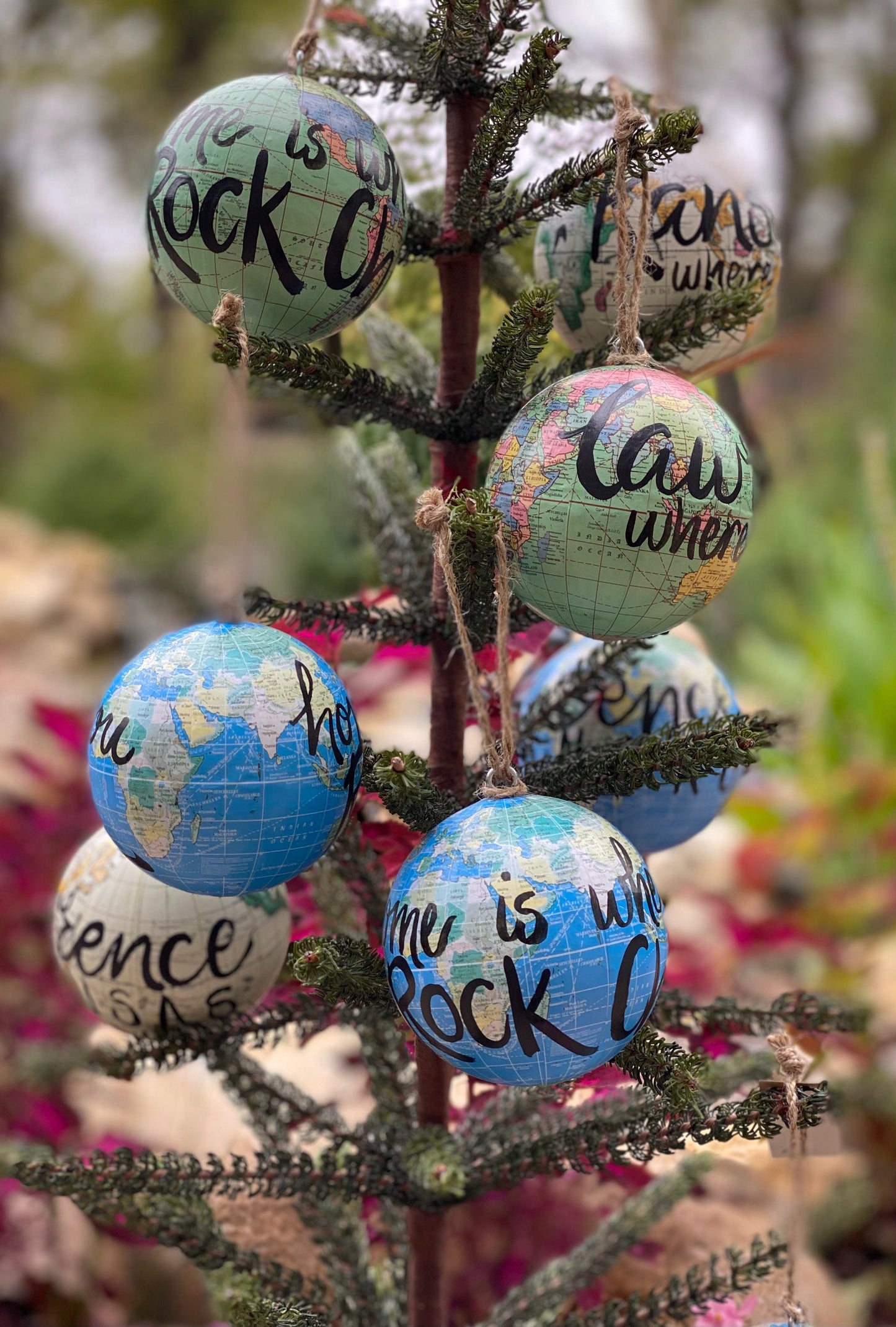 "Home is where you Rock Chalk" Globe ornament