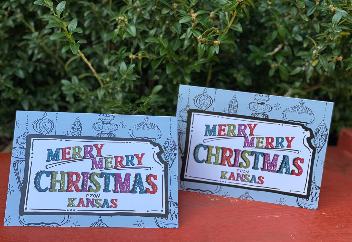 Kansas Retro Ornaments Holiday Card