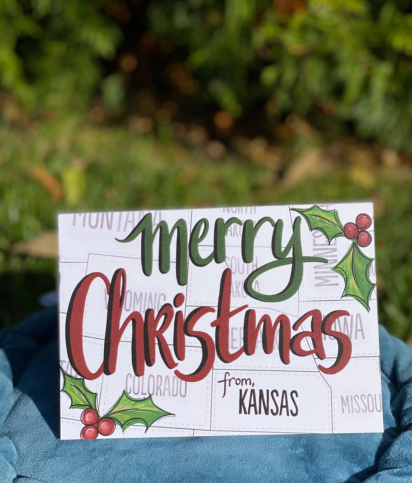 "Merry Christmas from Kansas" greeting card