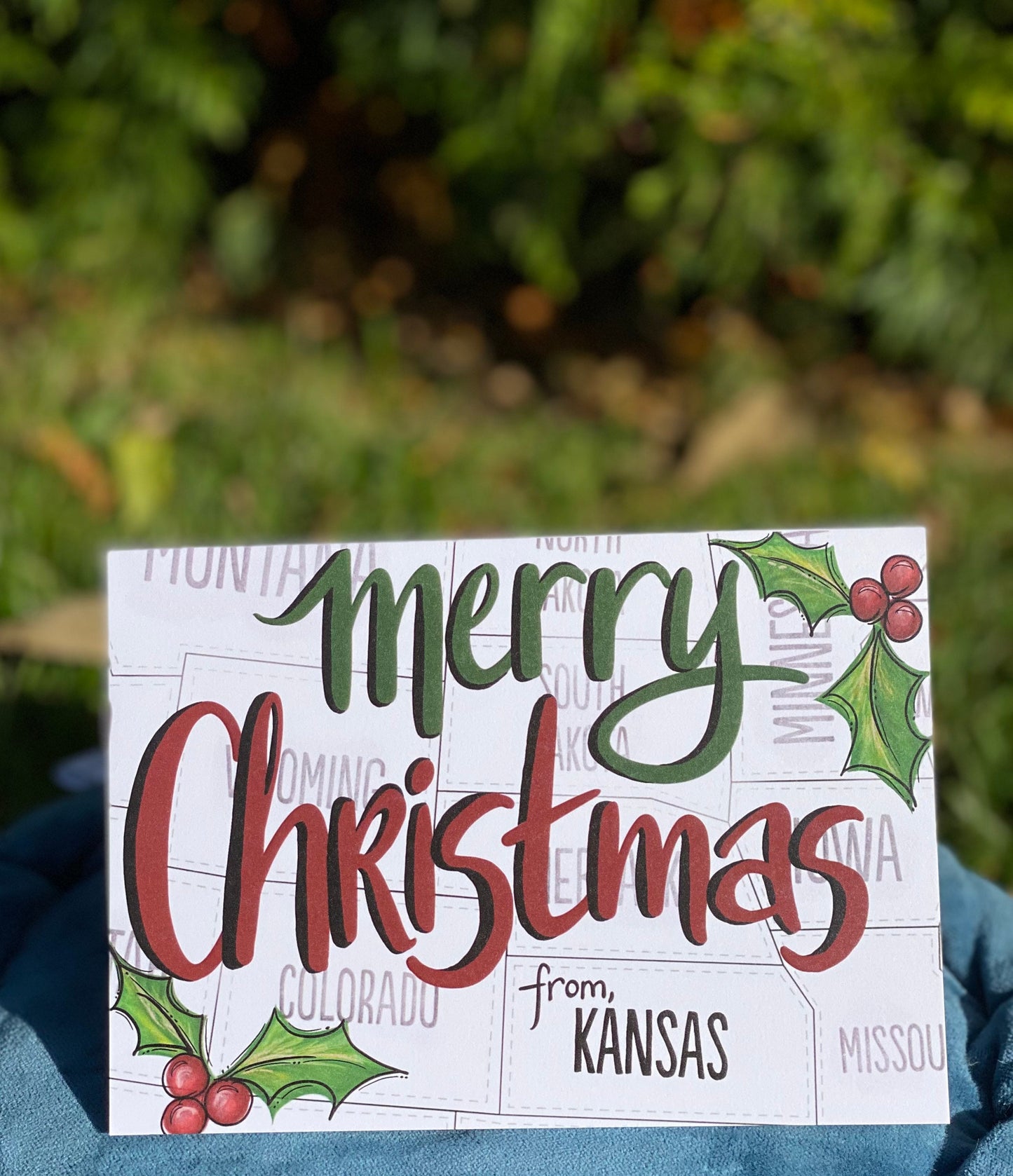 "Merry Christmas from Kansas" greeting card