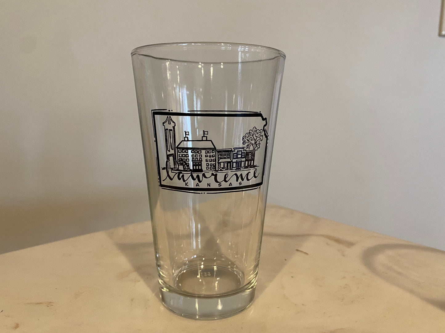 Lawrence Skyline Kansas pint glass