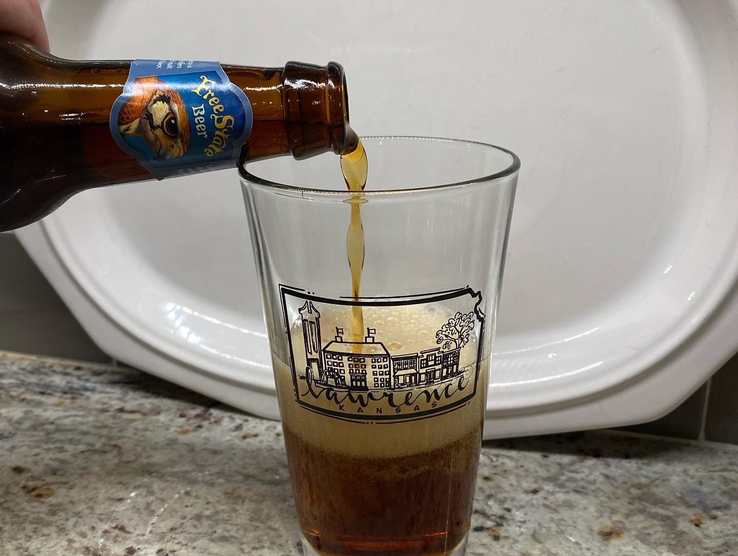 Lawrence Skyline Kansas pint glass