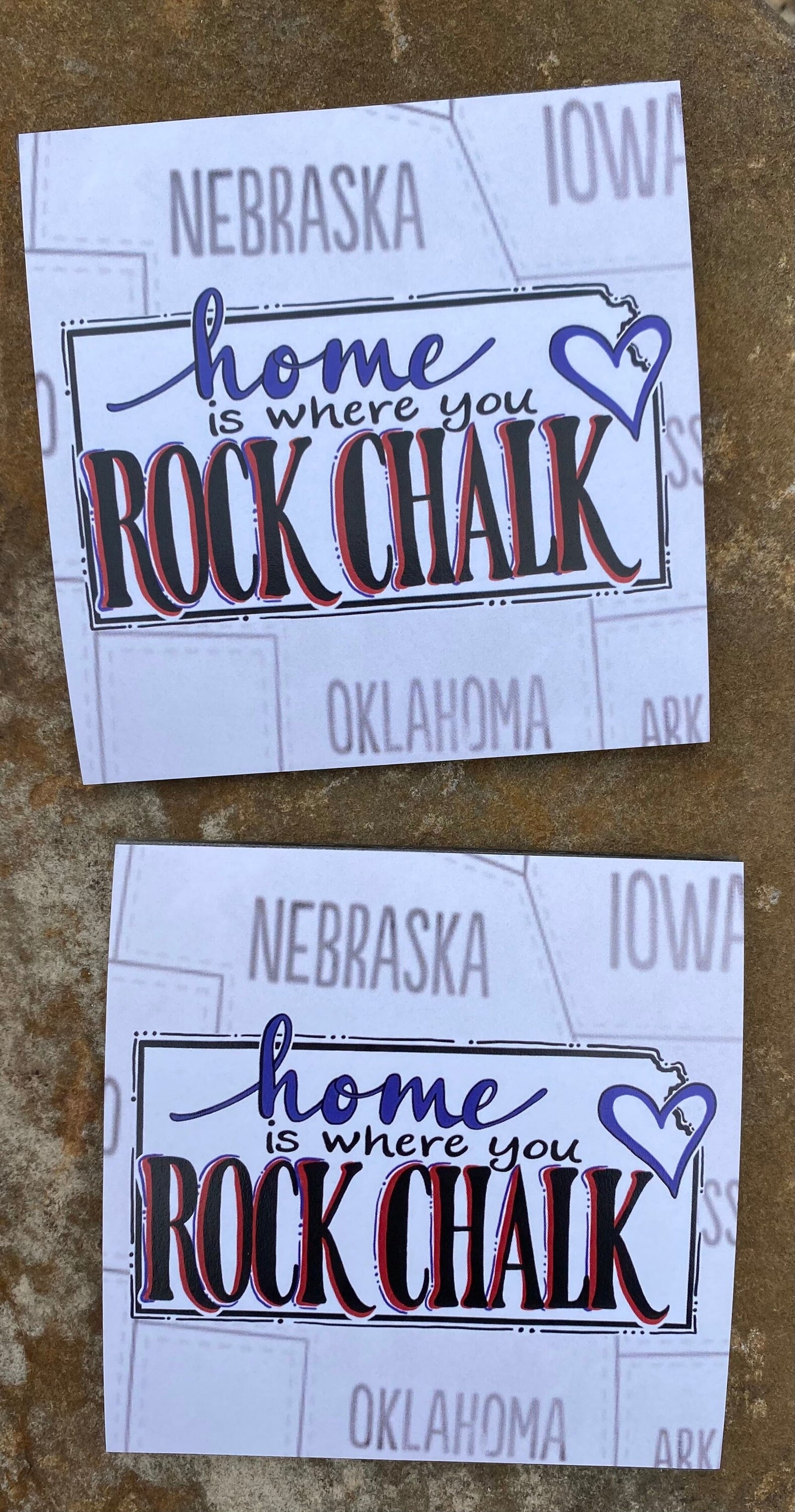 "Home is where you Rock Chalk" glass coaster