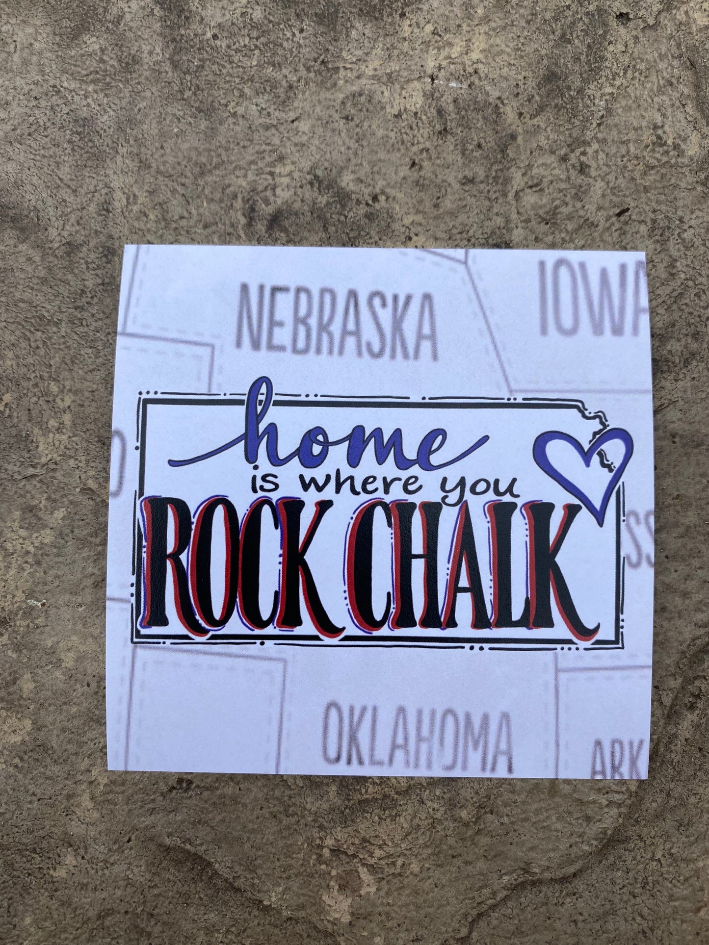 "Home is where you Rock Chalk" glass coaster