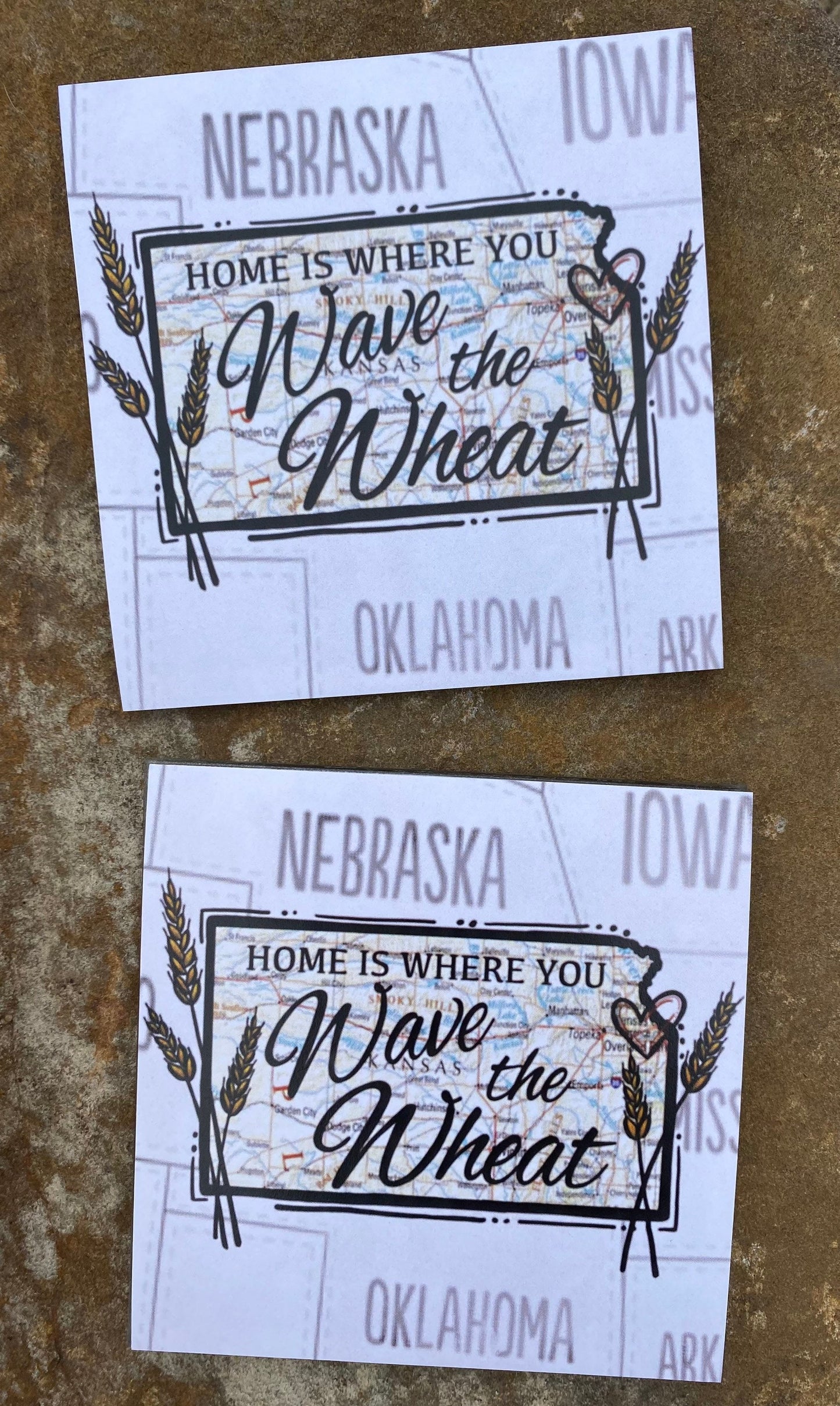 "Wave the Wheat" Kansas Glass Coaster