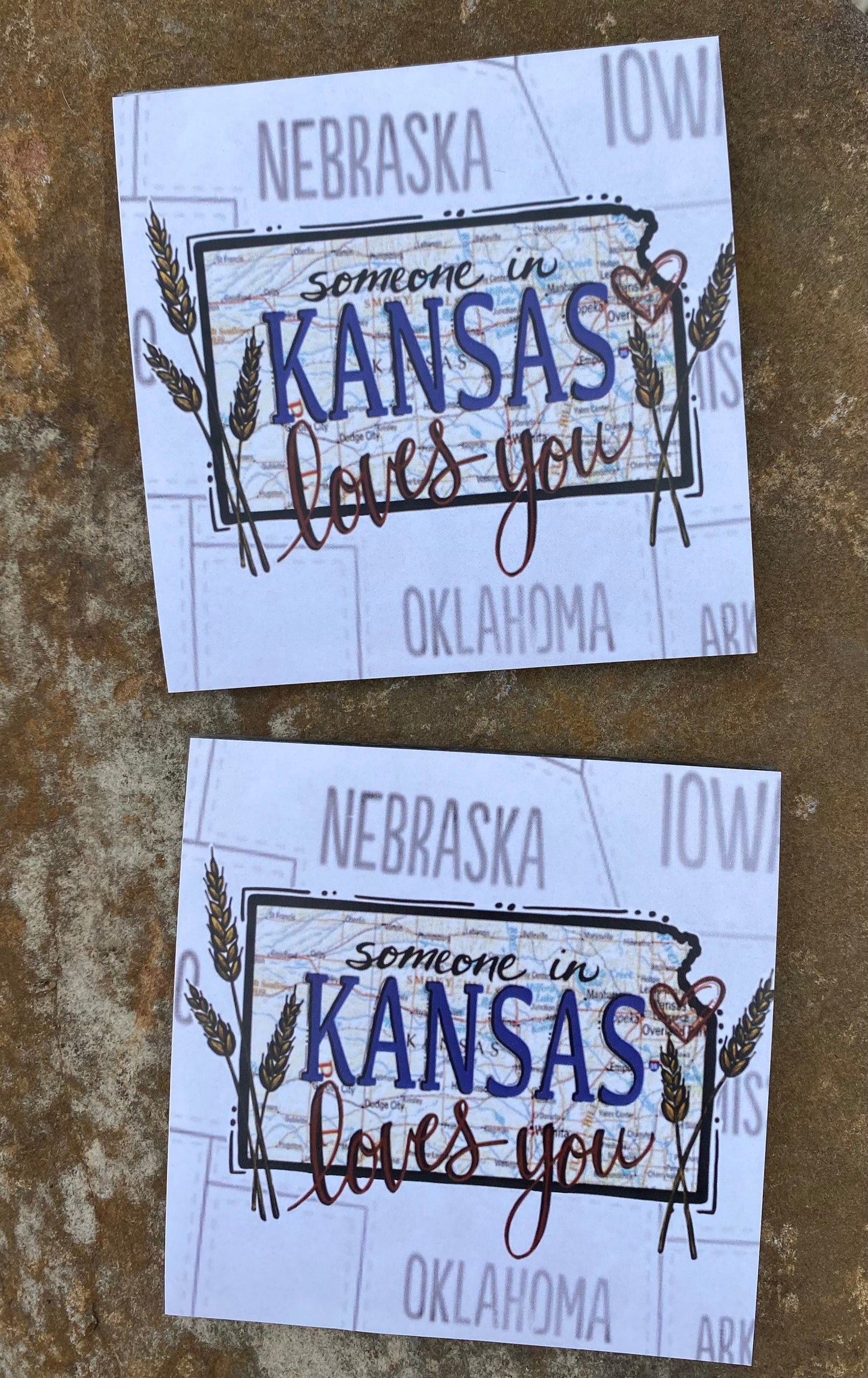 "Someone in Kansas Loves You" Glass Coaster