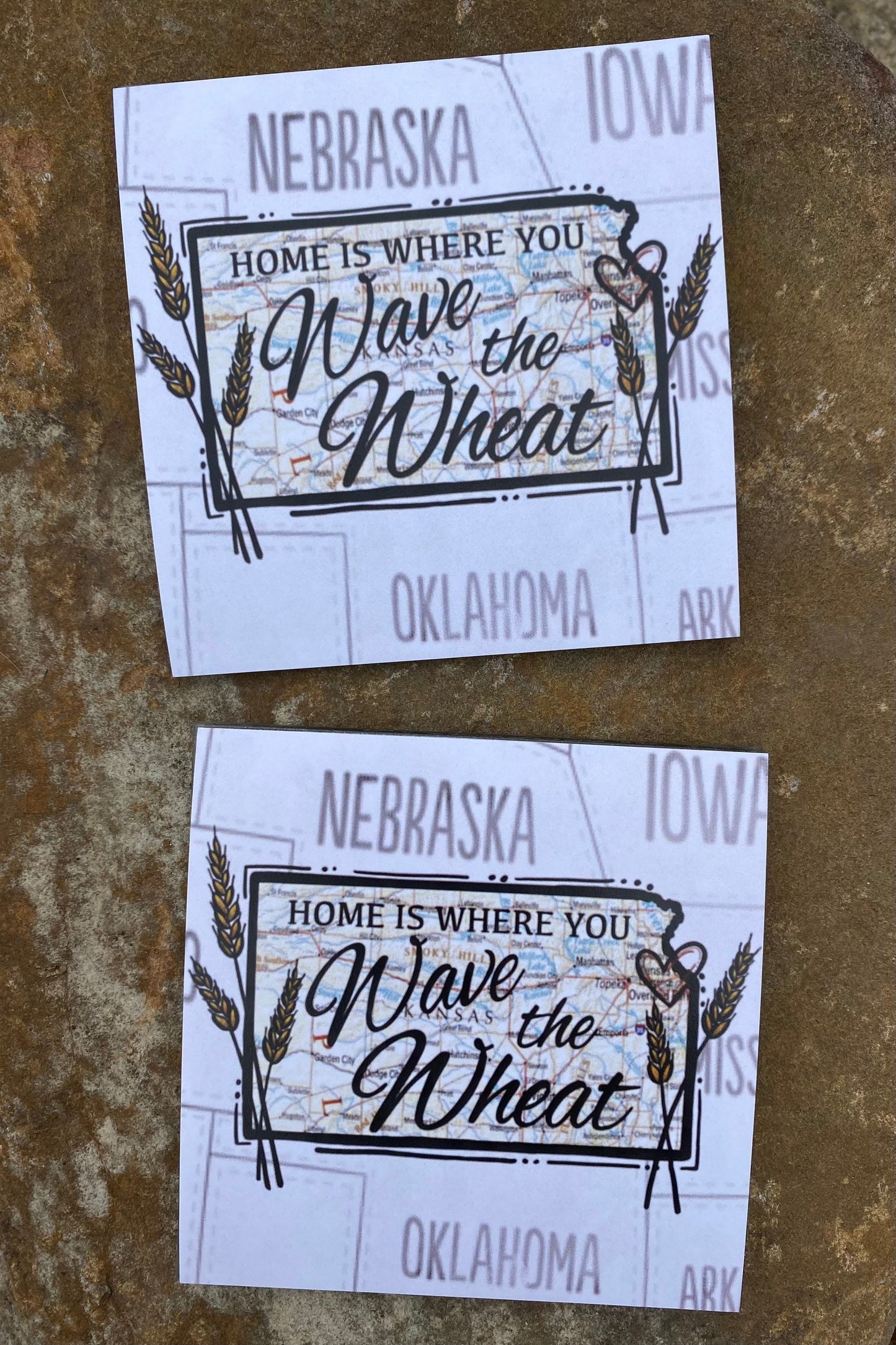 "Wave the Wheat" Kansas Glass Coaster