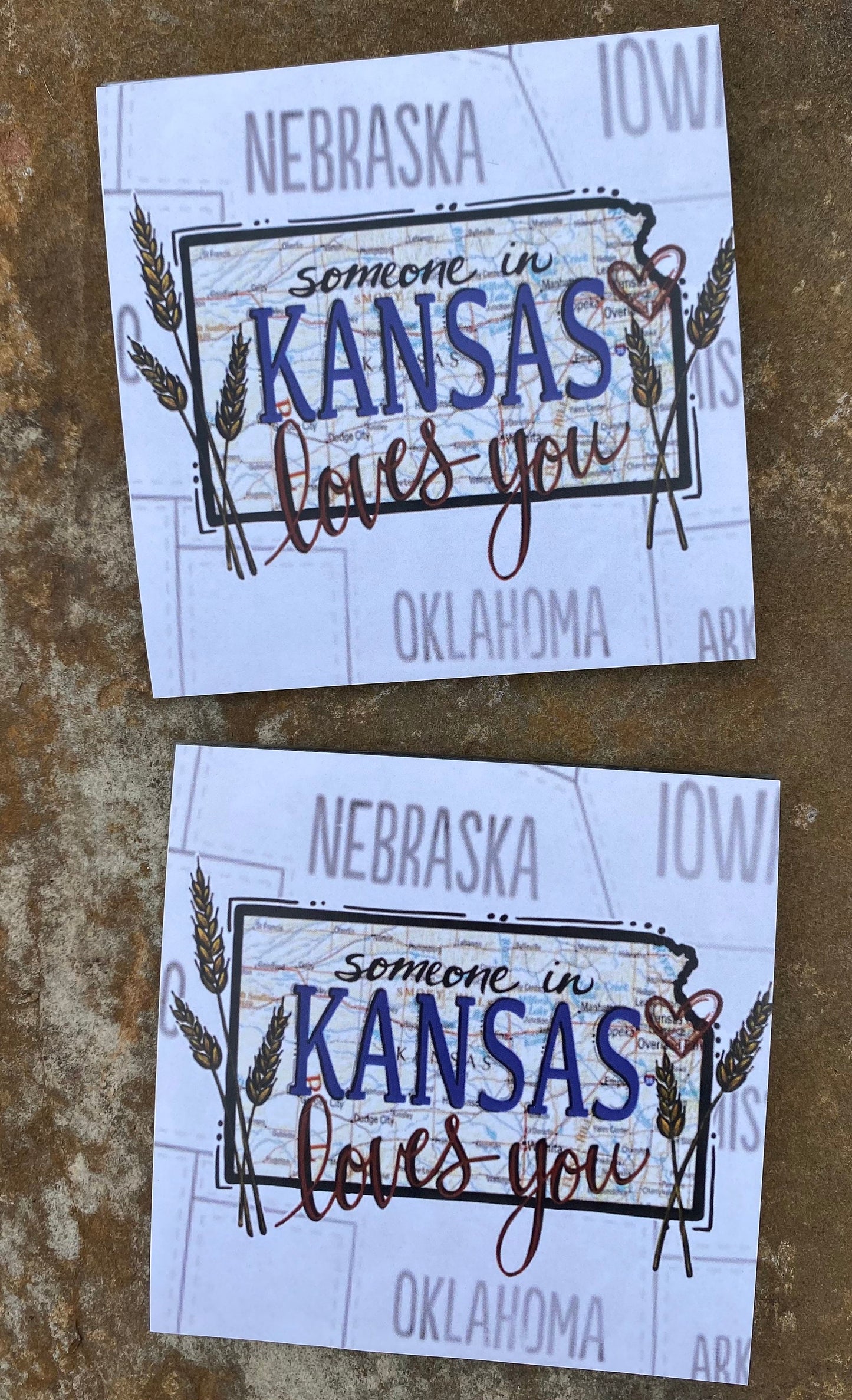 "Someone in Kansas Loves You" Glass Coaster