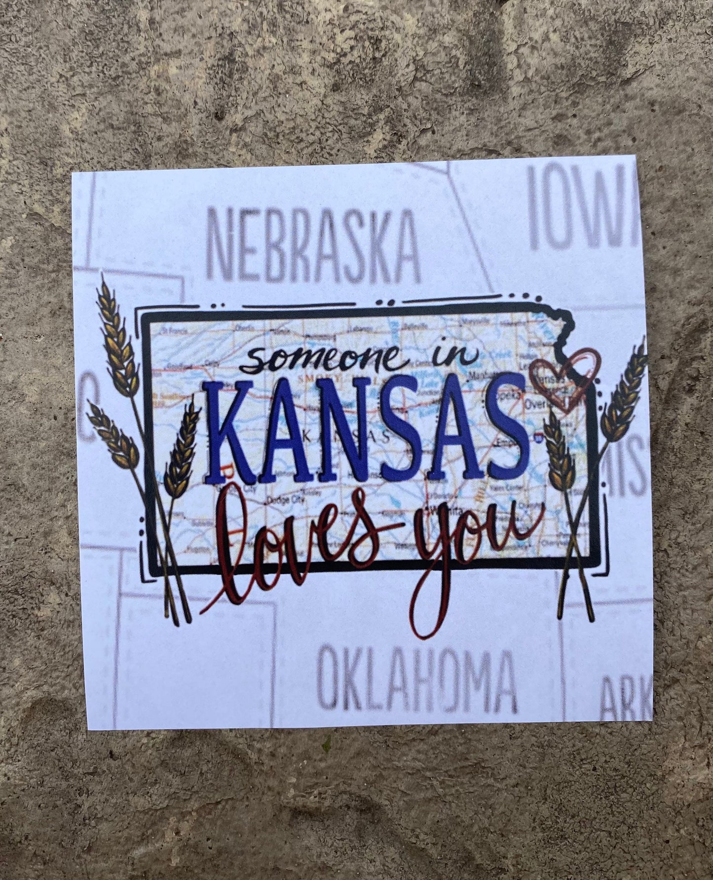 "Someone in Kansas Loves You" Glass Coaster