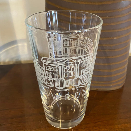 Sights of Lawrence, KS white wrap Pint Glass